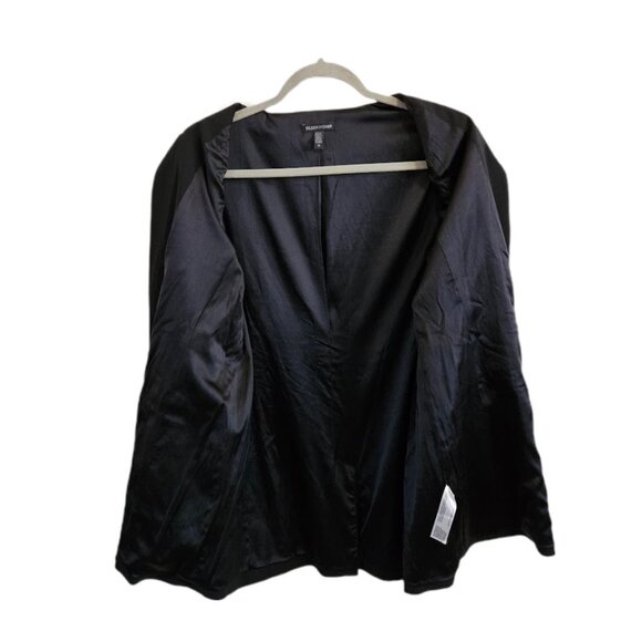 Eileen Fisher Notch Collar Long Blazer Jacket Wool Blend Black 12 - Picture 7 of 13